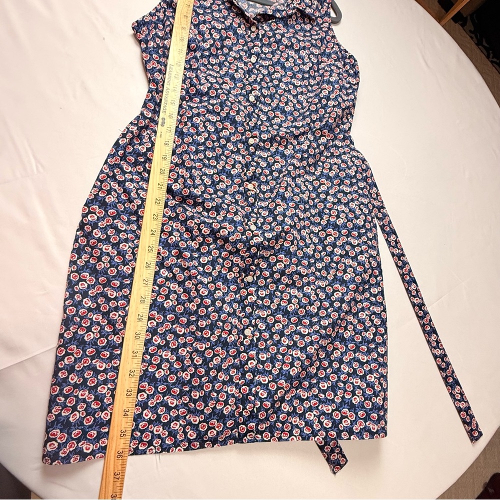 Tommy Hilfiger Sleeveless Shirt Dress Size | Navy Floral Print | Belted Size 12 - Picture 8 of 8